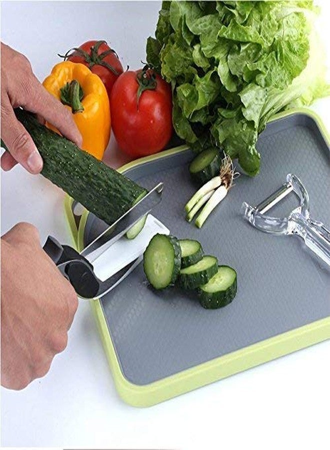 Big Saving hr mart Clever Cutter Stainless Steel 2-in-1 Vegetable and Fruit Chopper 2 in 1 Food Chopper/Slicer/Dicer Vegetable and Fruit Cutter Kitchen, Multicolou - Image 1